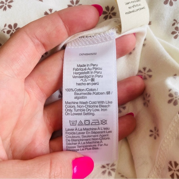 Madewell Flynn Racerback Pajama Tank Top White/Brown Sz Small - Picture 10 of 10